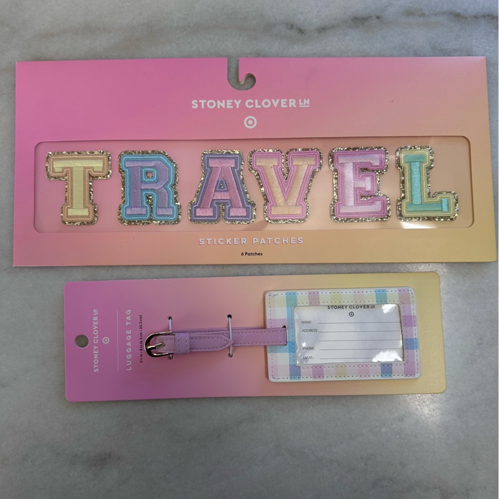 Stoney Clover Lane x Target Travel Sticker Patches and Luggage Tag - New